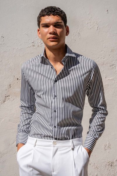 VITTORIO ανδρικό ριγέ πουκάμισο - 800-2526-0010 Black - Image 3