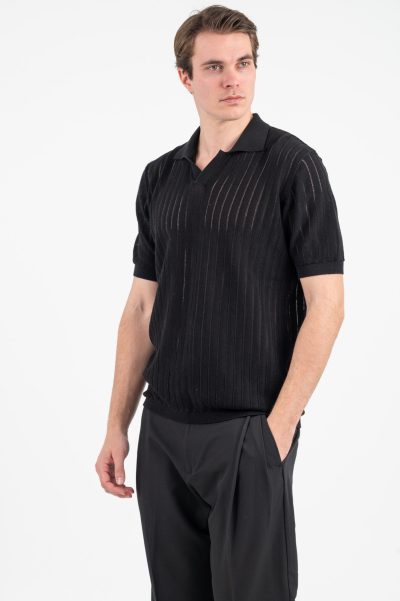 VITTORIO ανδρικό polo κοντό μανίκι - 700-26-004 BLACK - Image 4